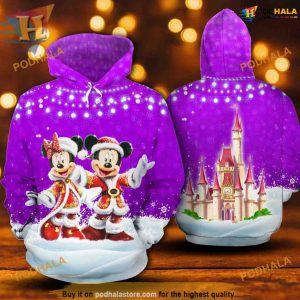 Purple Xmas Mickey Minnie Hoodie