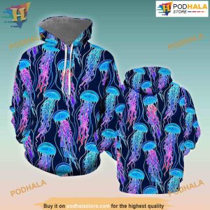 Rainbow Jellyfish All Over Printed 3D Hoodie Sweatshirt