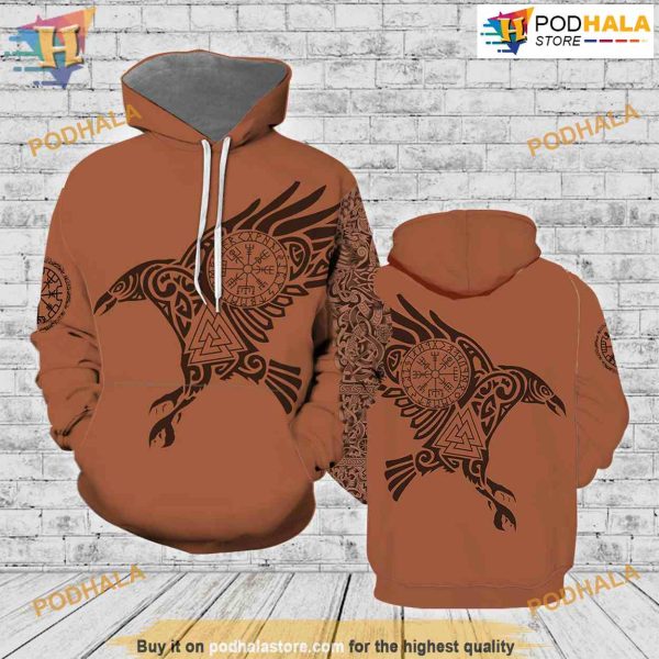 Raven Of Odin All Over Printed 3D Hoodie Sweatshirt