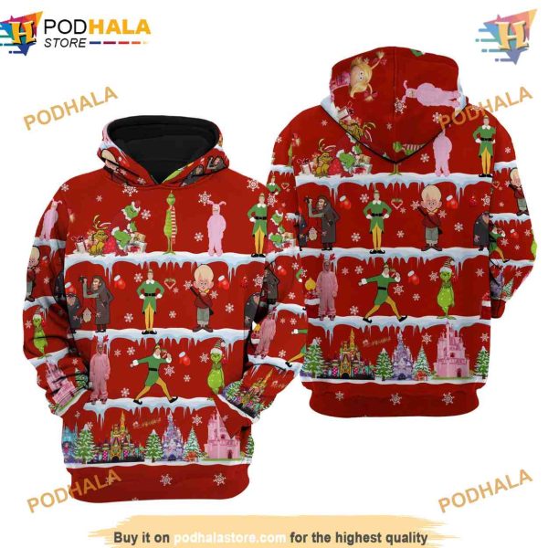 Red Grinch Disney Christmas 3D Hoodie