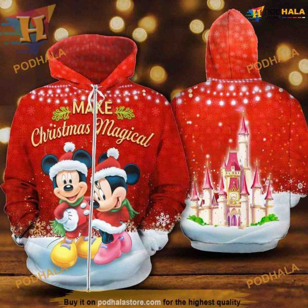 Red Magical Mickey Minnie Xmas Hoodie