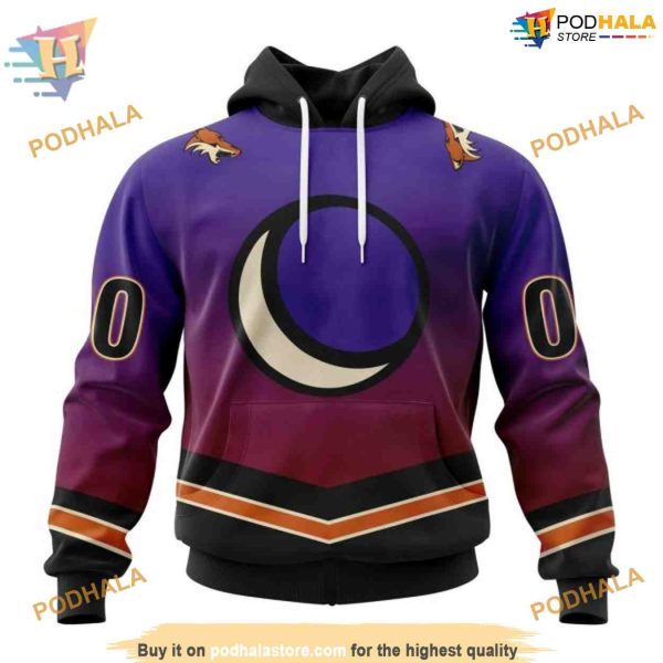 Retro Gradient Design NHL Arizona Coyotes Hoodie 3D