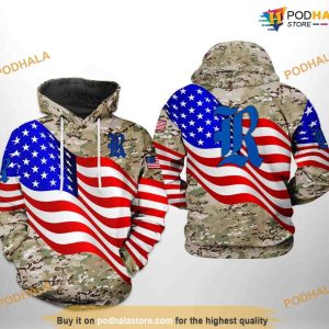 Rice Owls US Flag Camo Veteran NCAA 3D Hoodie