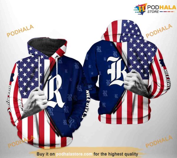 Rice Owls US Flag NCAA 3D Hoodie