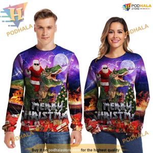 Riding Crocodile Santa Sweatshirt 3D Hoodie