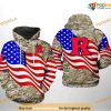 Rutgers Scarlet Knights US Flag Camo Veteran NCAA 3D Hoodie