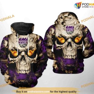 Sacramento Kings NBA Skull NBA Hoodie 3D