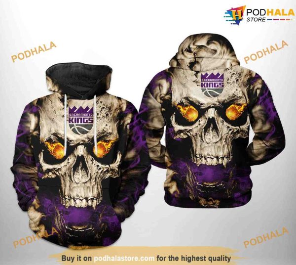 Sacramento Kings NBA Skull NBA Hoodie 3D