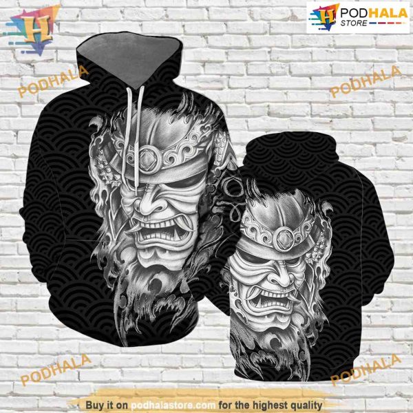 Samurai All Over Printed 3D Hoodie Sweatshirt