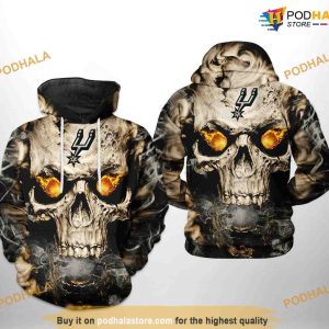 San Antonio Spurs NBA Skull NBA Hoodie 3D