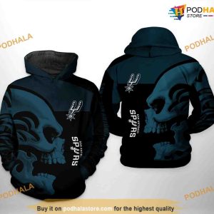 San Antonio Spurs NBA Skull Team NBA Hoodie 3D