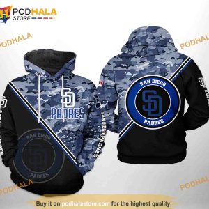 San Diego Padres MLB Camo Team 3D Hoodie