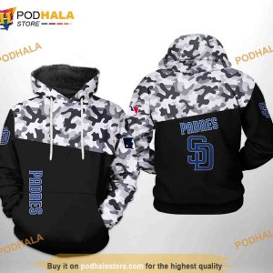 San Diego Padres MLB Camo Veteran 3D Hoodie