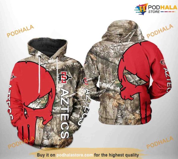 San Diego State Aztecs Camo Veteran Hunting NCAA 3D Hoodie