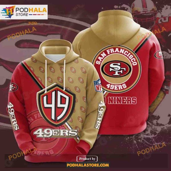 San Francisco 49ers 3D Team Logo NFL Hoodie 3D