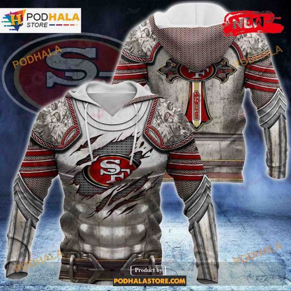 San Francisco 49ers Knight Templar Armor NFL Hoodie 3D