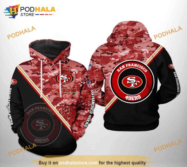 San Francisco 49ers NFL Camo Team 3D Hoodie For Football Lovers