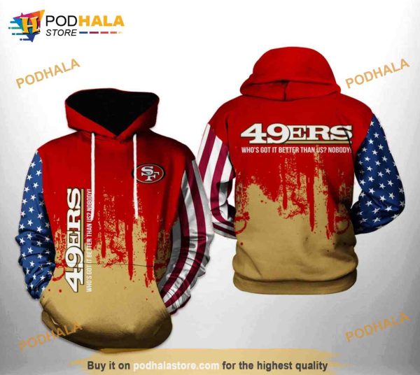 San Francisco 49ers NFL Team US 3D Hoodie For Football Lovers