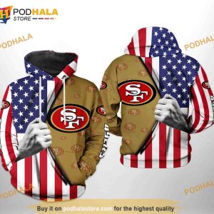 San Francisco 49ers NFL US Flag Team 3D Hoodie For Football Lovers