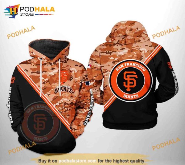 San Francisco Giants MLB Camo Team 3D Hoodie