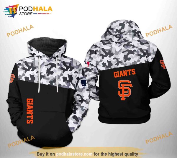 San Francisco Giants MLB Camo Veteran 3D Hoodie