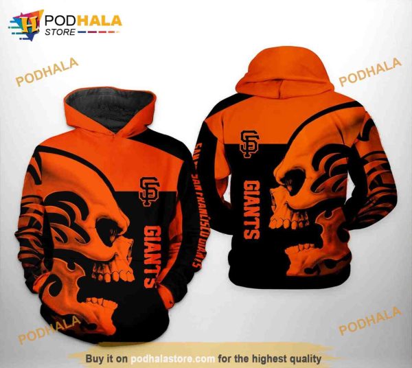 San Francisco Giants MLB Skull 3D Hoodie