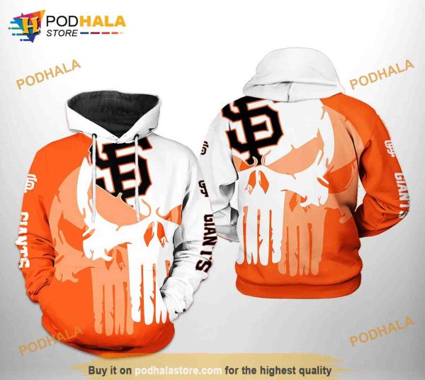 San Francisco Giants MLB Team Skull 3D Hoodie