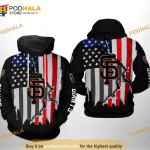 San Francisco Giants MLB US Flag 3D Hoodie