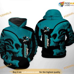 San Jose Sharks NHL Skull NHL Hoodie 3D