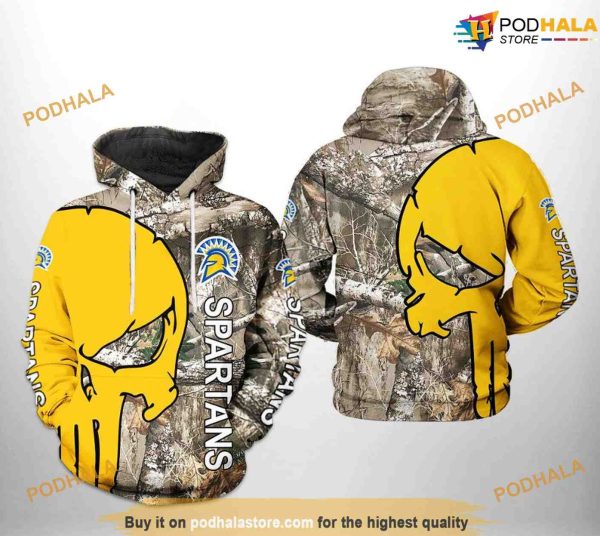 San Jose State Spartans Camo Veteran Hunting NCAA 3D Hoodie