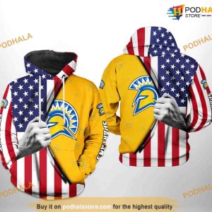 San Jose State Spartans US Flag NCAA 3D Hoodie