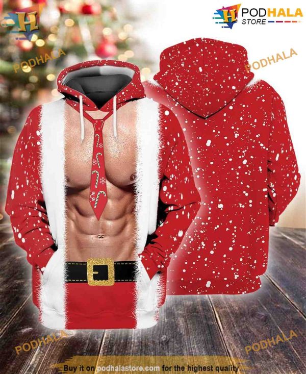 Santa Body 3D Funny Hoodie Christmas