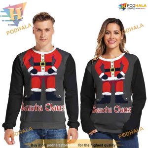 Santa Claus Black Sweatshirt 3D Hoodie