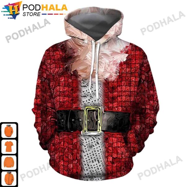 Santa Claus Costume Christmas AOP 3D Hoodie