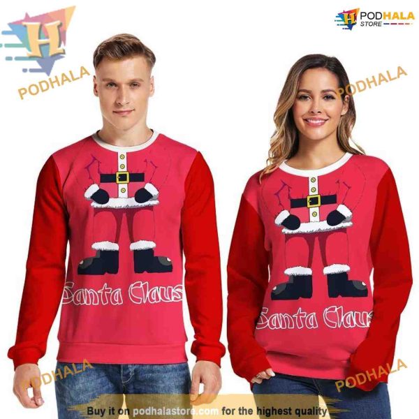 Santa Red 3D Christmas Sweatshirt 3D Hoodie