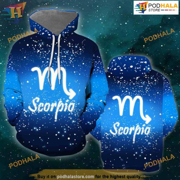 Scorpio Zodiac Sign All Over Printed 3D Hoodie Sweatshirt