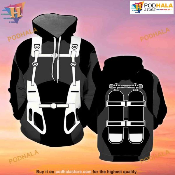 Scuba Diving Costume Cosplay All Over Printed 3D Hoodie Sweatshirt