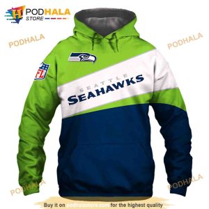 Seattle Seahawks 3D Hoodie Long Sleeve Pullover All Over Print