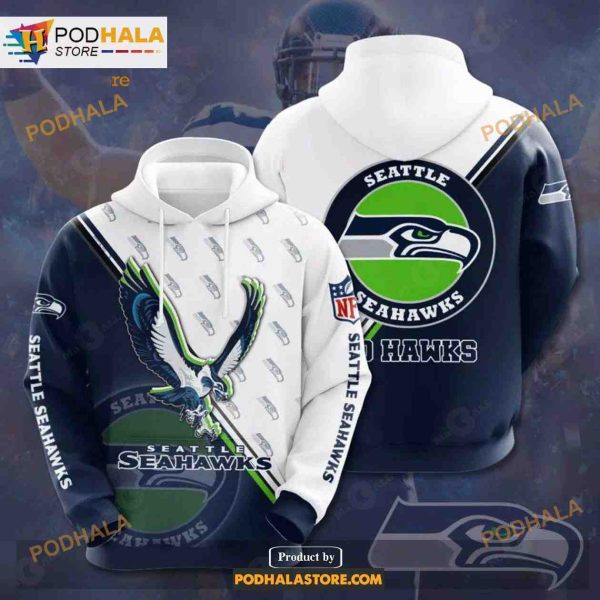 Seattle Seahawks 3D Team Logo NFL Hoodie 3D