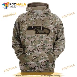 Seattle Seahawks Camo Army 3D Hoodie