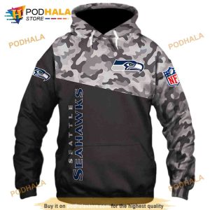 Seattle Seahawks Military Camo 3D Hoodie Sweatshirt