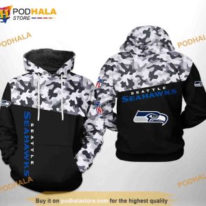 Seattle Seahawks NFL Camo Veteran Team 3D Hoodie