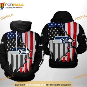 Seattle Seahawks NFL US Flag Team 3D Hoodie