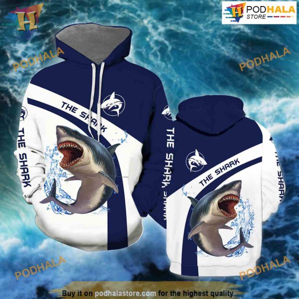 Shark Fishing All Over Printed 3D Hoodie Sweatshirt