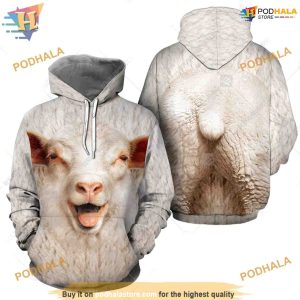 Sheep Full Head And Body Animal Costume All Over Printed 3D Hoodie