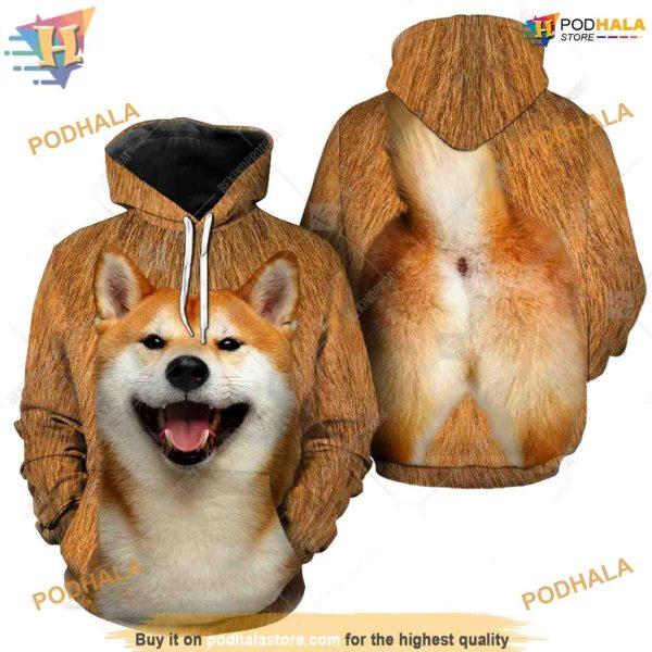 Shiba Dog Full Head And Body Animal Costume All Over Printed 3D Hoodie