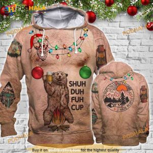 Shuh Duh Fuh Cup Men Simulation Camping 3D Christmas Hoodie