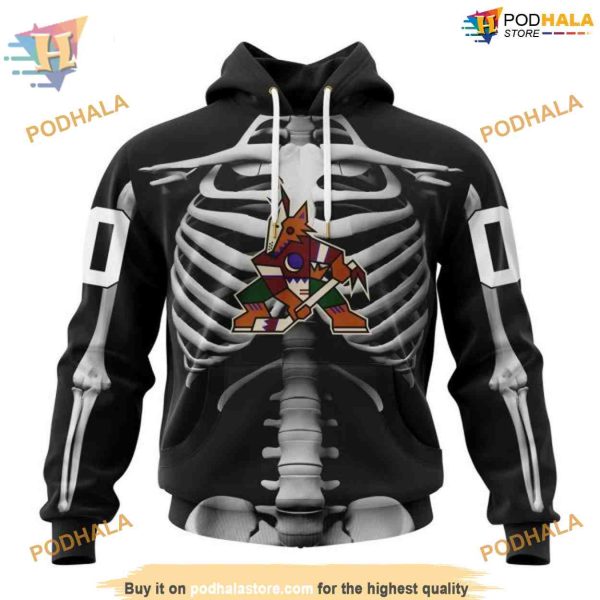 Skeleton Costume NHL Halloween Arizona Coyotes Hoodie 3D