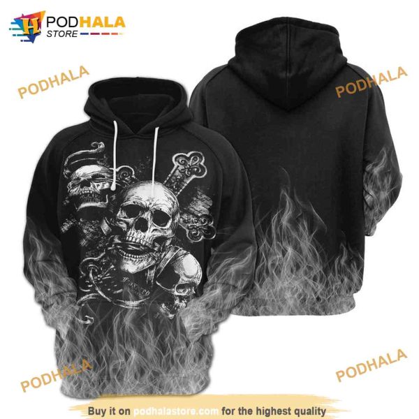 Skull Black Smoke 3D Hoodie