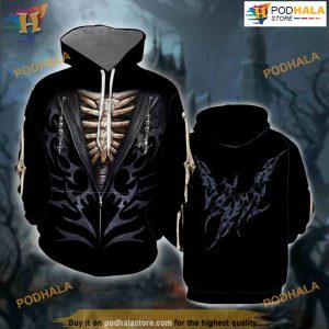 Skull Bone Halloween All Over Printed 3D Hoodie Sweatshirt